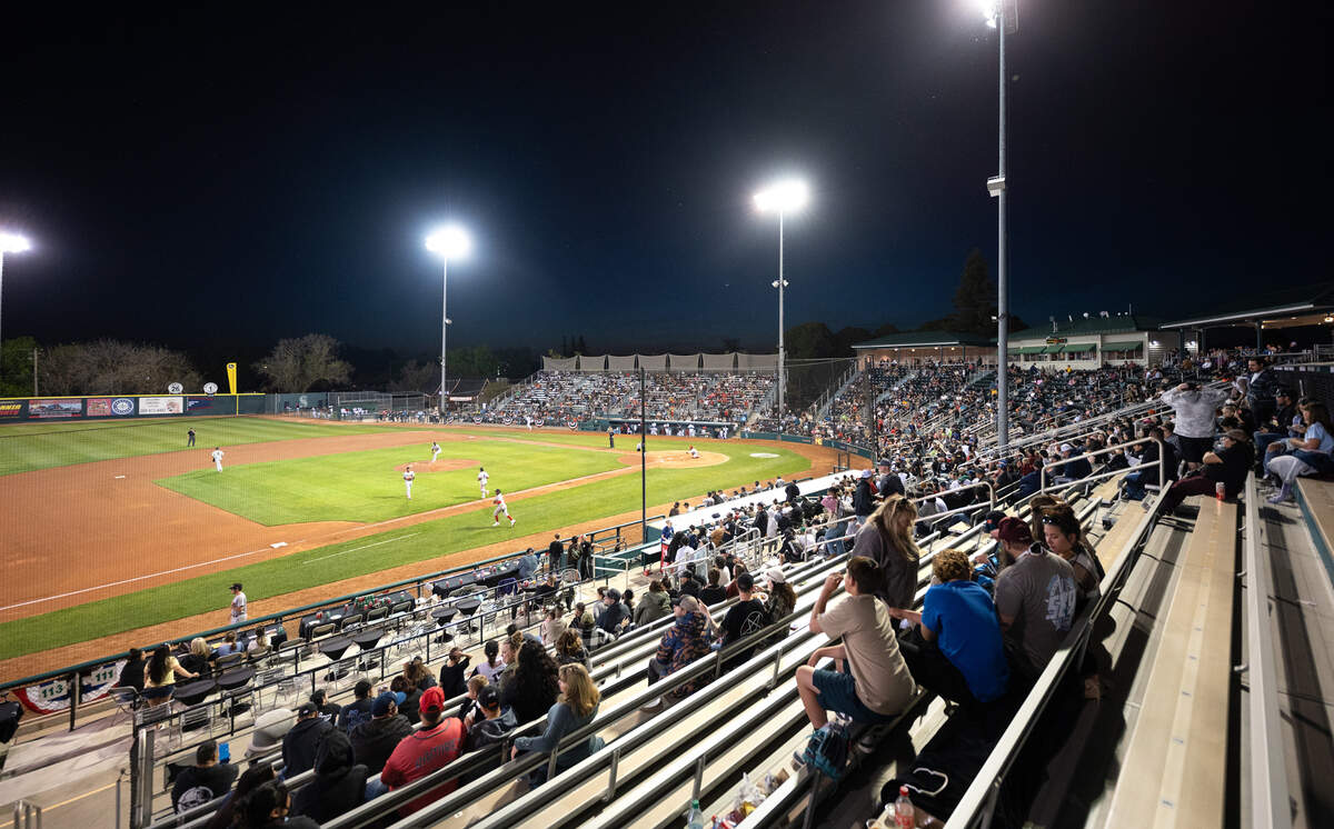 Modesto Nuts played their first home game with Lake Elsinore in front of a crowd of 1500 fans at John Thurman Field in Modesto, Calif., Tuesday, April 9, 2024.