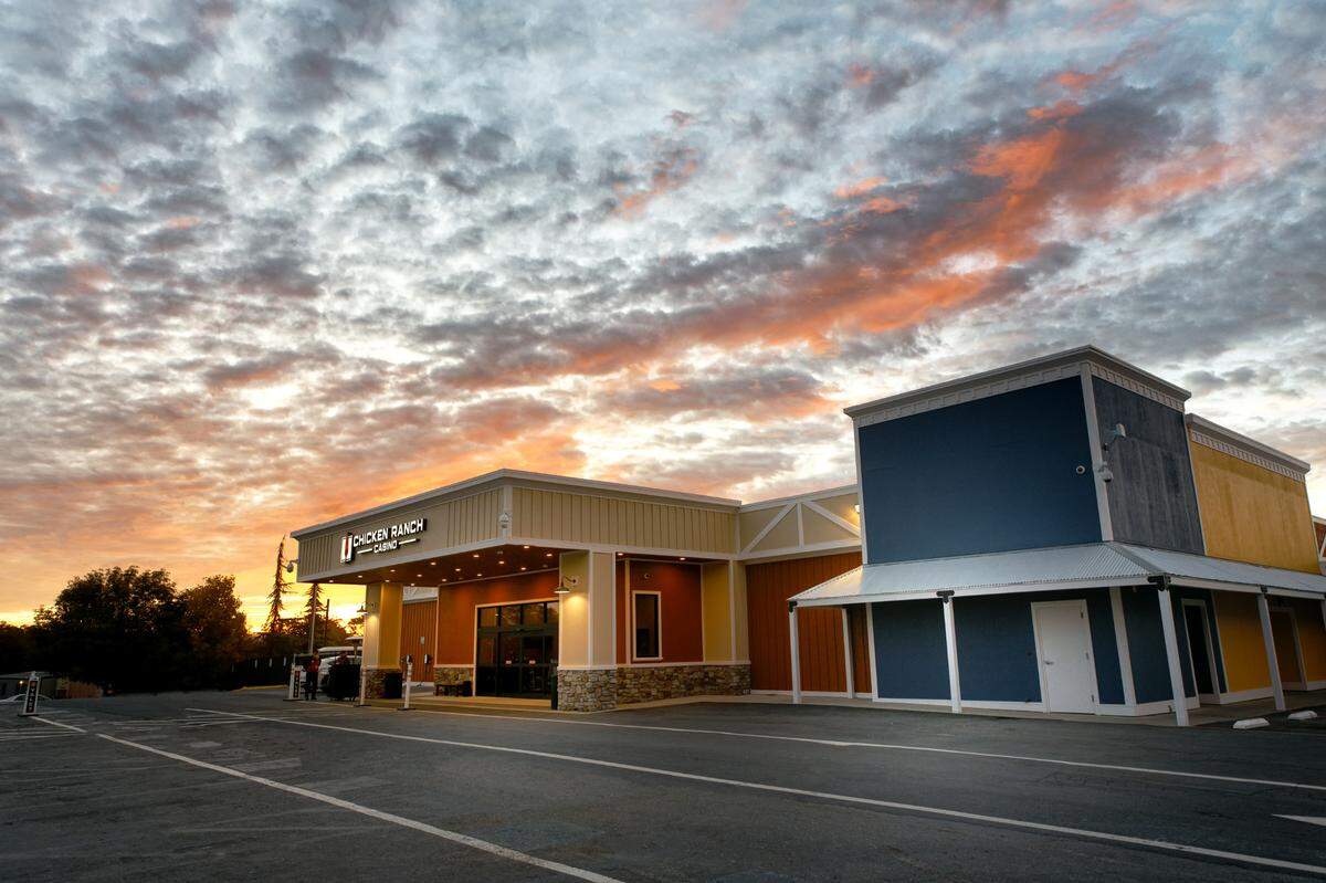 The exterior of Chicken Ranch Casino in Jamestown, Calif.