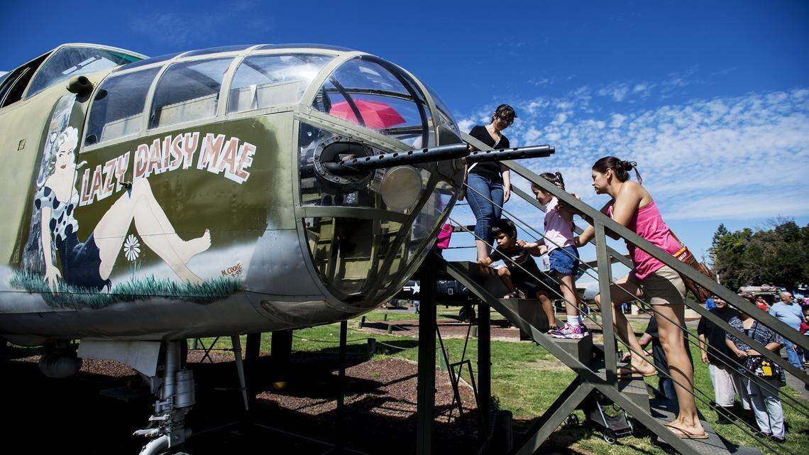 Visitors check out an aircraft during the 2016 Open Cockpit Day at Castle Air Museum in Atwater.