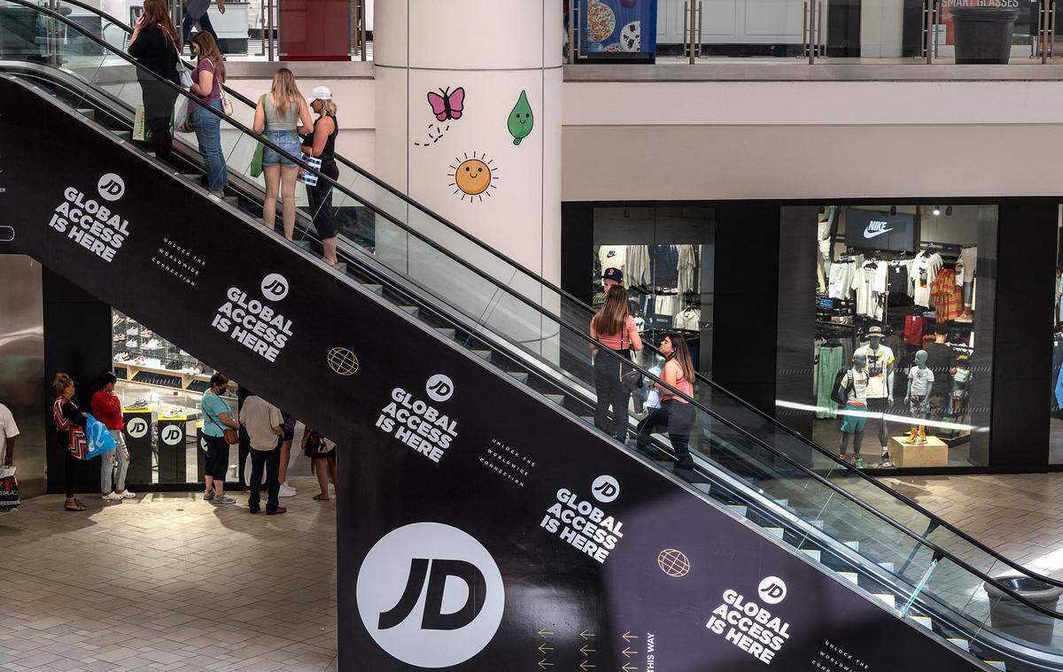 JD Sports, a British sports apparel seller at Vintage Faire Mall in Modesto, Calif., on Tuesday, August 2, 2022.