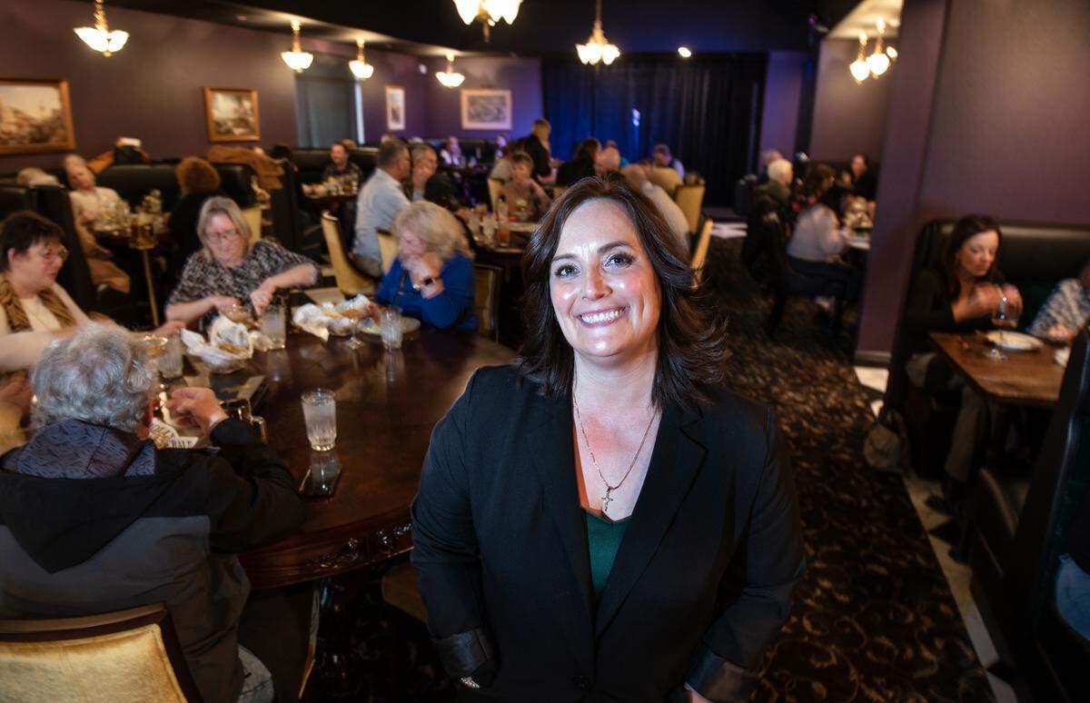 Owner Mo Willey in the dinning room at the Falcon’s Lair in Ripon, Calif., Thursday, March 30, 2023.