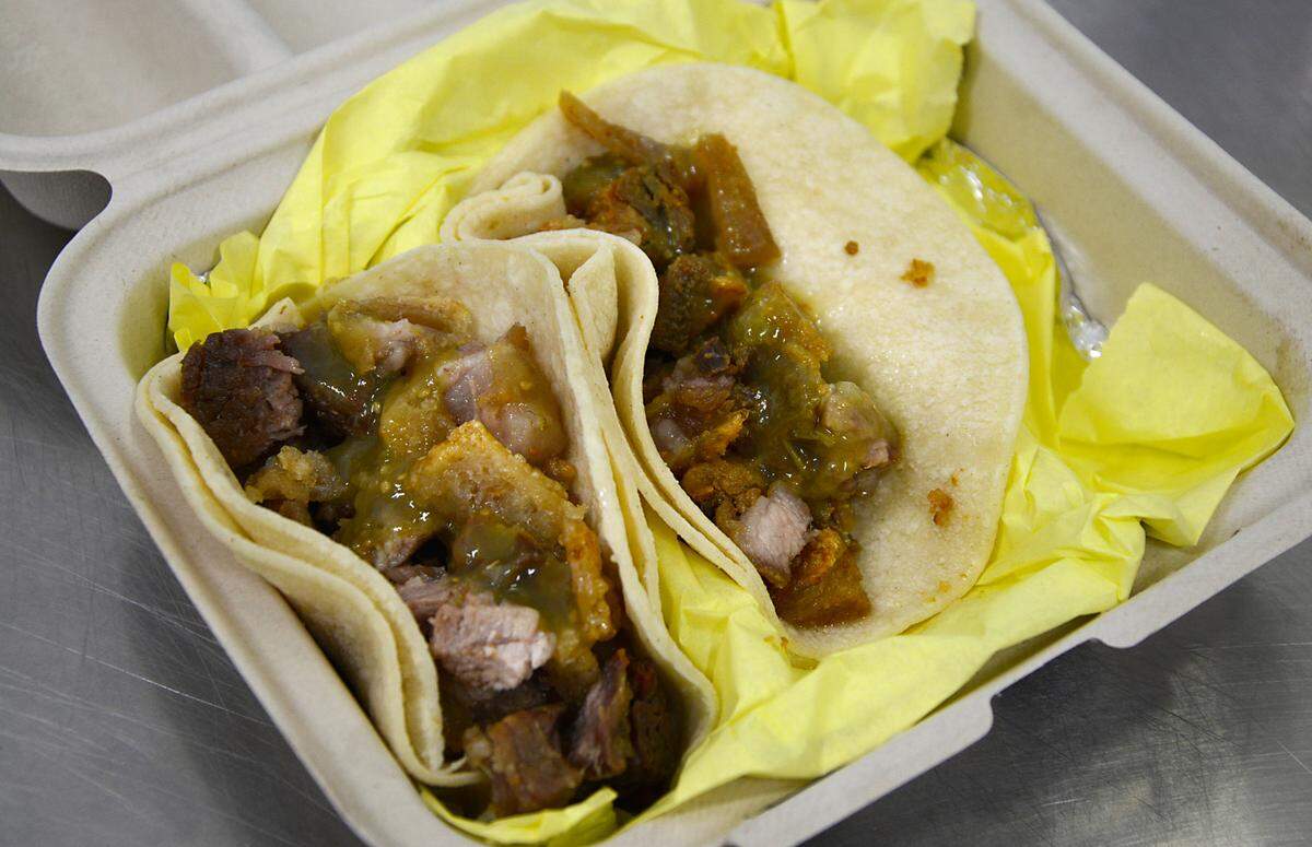 Chicharrones tacos from new Turlock ghost kitchen Porky Wow.