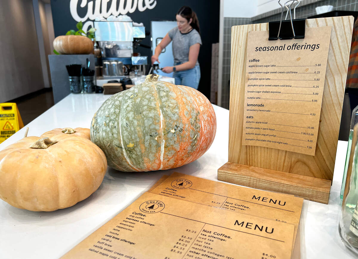 Culture Coffee Bar has its seasonal menu on display at their McHenry Avenue location.
