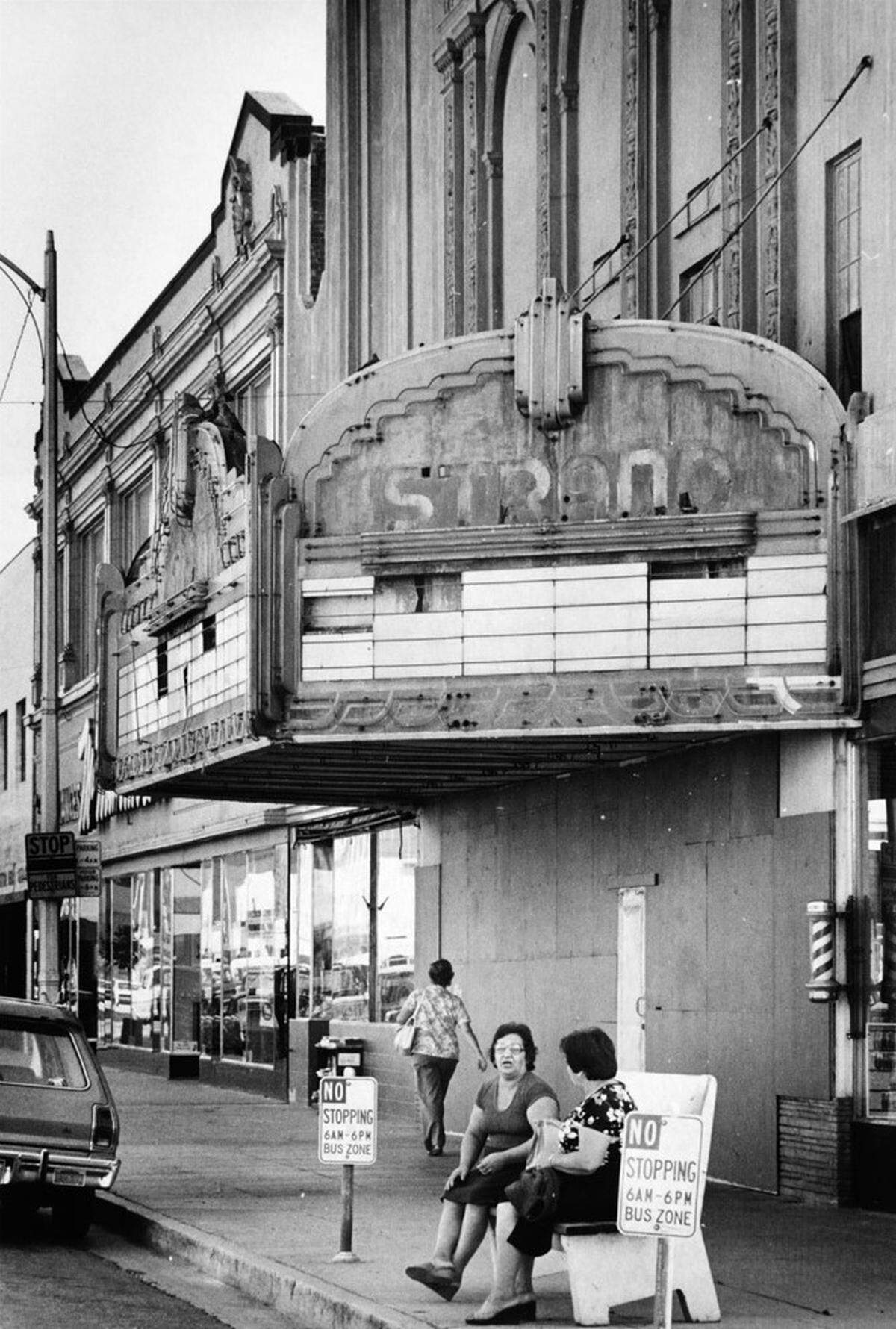 The Strand Theater on 10th Street in downtown Modesto is pictured Oct. 05, 1981, decades after Bunny Steven’s mother worked at the restaurant next door.