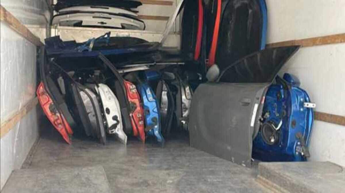 California Highway Patrol officers found 12 vehicles during a search of a suspected chop shop in San Joaquin County on Monday, March 11, 2024
