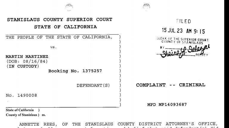 Documents from Martin Martinez case