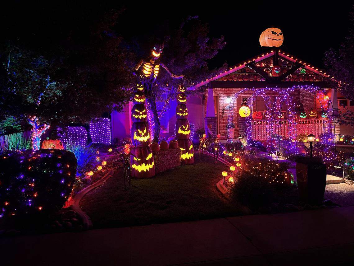 A Halloween display in Modesto. The Sacramento Police Department says holiday decorations are generally protected as free speech under the First Amendment. 