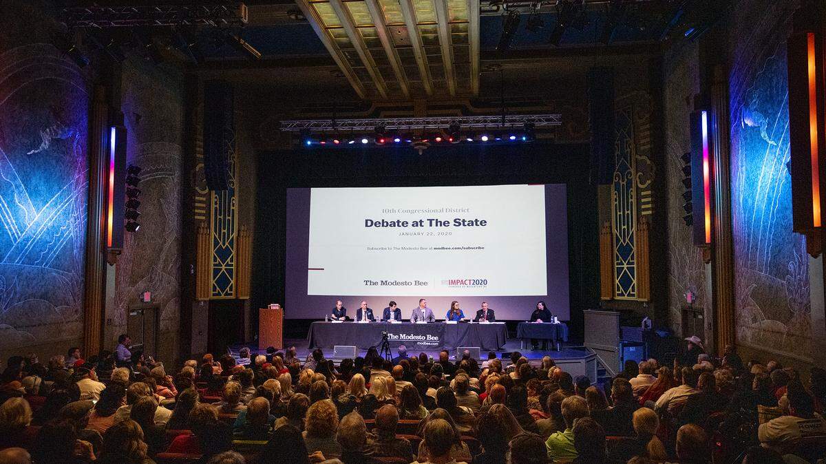 The 10th Congressional District “Debate at The State” at the State Theatre in Modesto, Calif., on Wednesday, Jan. 22, 2020.