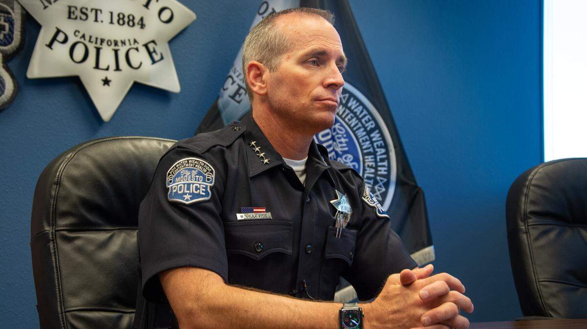 Modesto Police Chief Brandon Gillespie in August 2021.