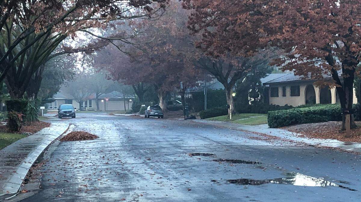 Rain last week in Modesto was just enough to create some puddles around town. More rain is in the forecast for Christmas Day and Saturday.