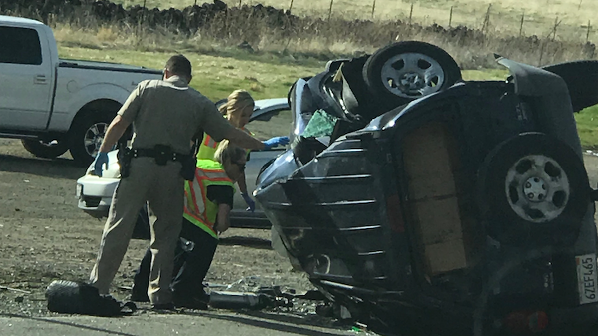 At least one person was killed and five others injured in a crash Friday morning at the junction of Highways 108 and 120 southwest of Jamestown, the CHP is reporting.