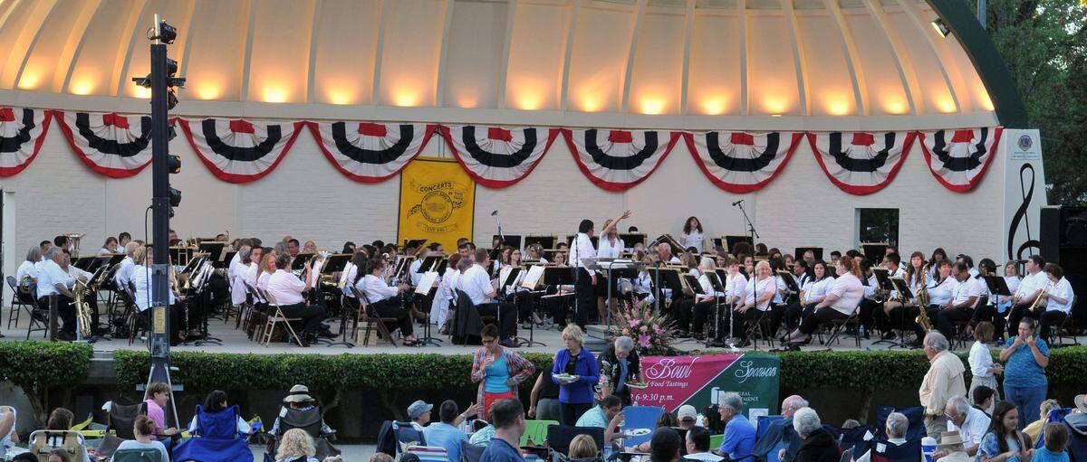 MoBand musicians prepare to start their  season at Mancini Bowl in Graceada Park on Thursday, June 7, 2012, in Modesto, Calif.