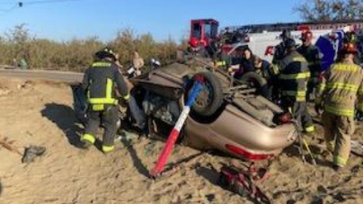 A man died in a rollover crash at Service and Ustick roads, south of Modesto, on Friday, Oct. 14, 2022.