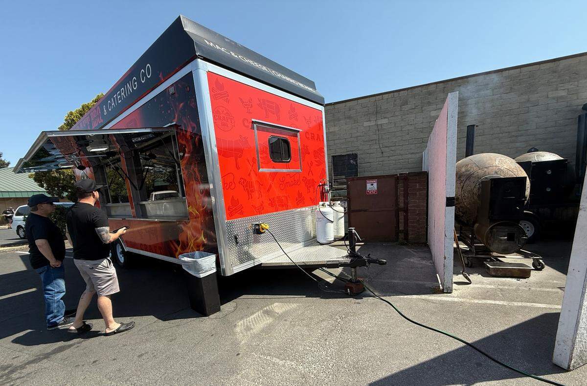 All of the meats made at Craft BBQ & Catering Co. are cooked on two large smokers that sit next to the trailer at 3008 McHenry Ave. in Modesto, Calif.