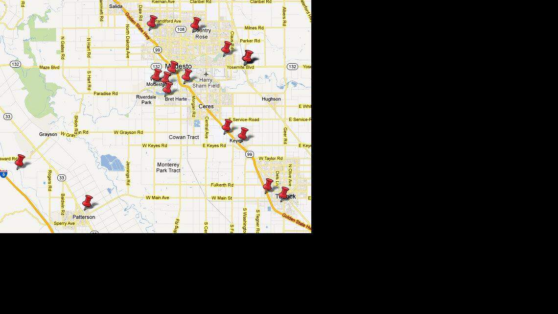 2012 Stanislaus County Homicide Map