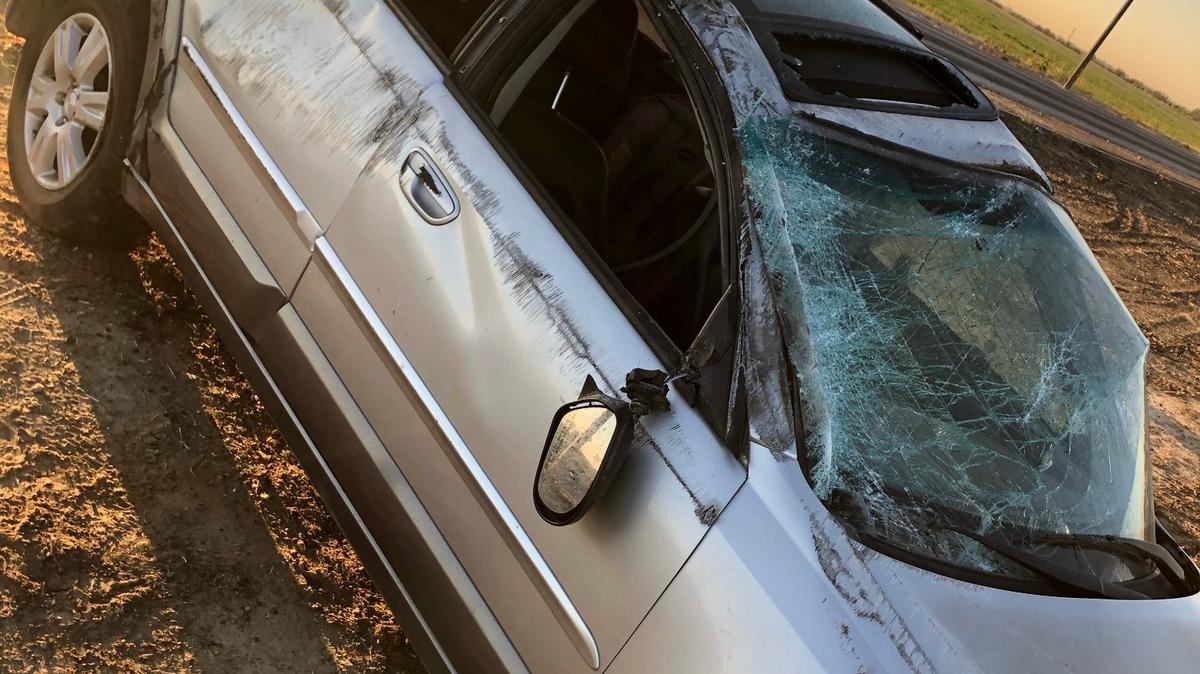 A 9-month-old girl was ejected from this Subaru wagon and landed on the pavement during a rollover crash on Crows Landing Road west of Delhi on Monday morning, Oct. 12, 2020.