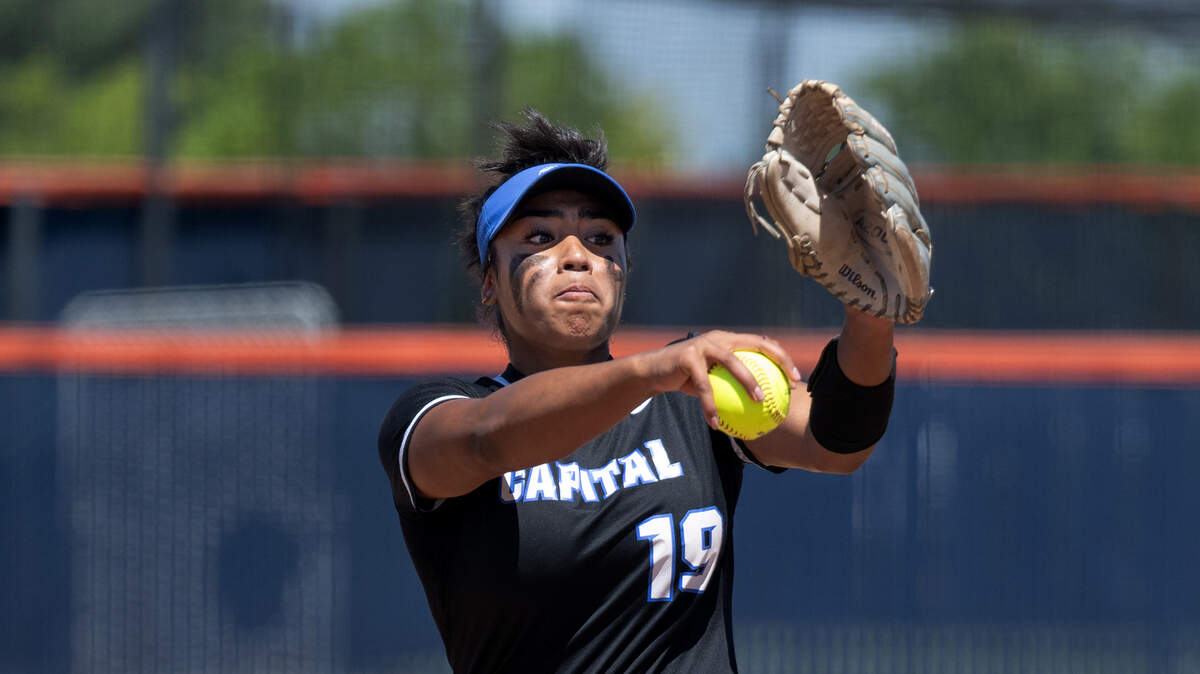 Capital Christian pitcher Ayla Tuua had 13 strikeouts during the Sac-Joaquin Section Division III softball championship game against Oakdale in 2024. This year her jersey says Destiny Christian, but the two-time Bee Player of the Year still has her school in the title race.