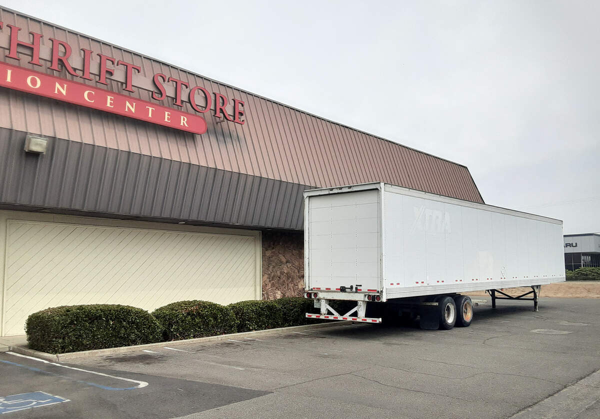 The Salvation Army Family Thrift Store & Donation Center on Friday after Thursday’s fire. The army hopes to reopen the story soon and has a trailer in the parking lot for donations.