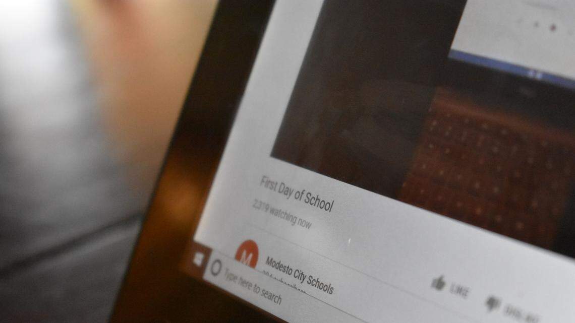 A Modesto City Schools student’s district-issued learning device shows thousands of kids signing in to watch the online welcome to the school year on Monday, Aug. 10, 2020.