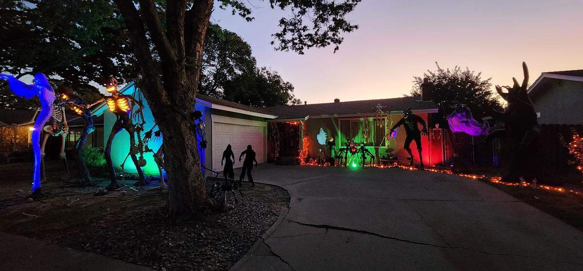 Halloween display at 1809 Serena Ave., Modesto