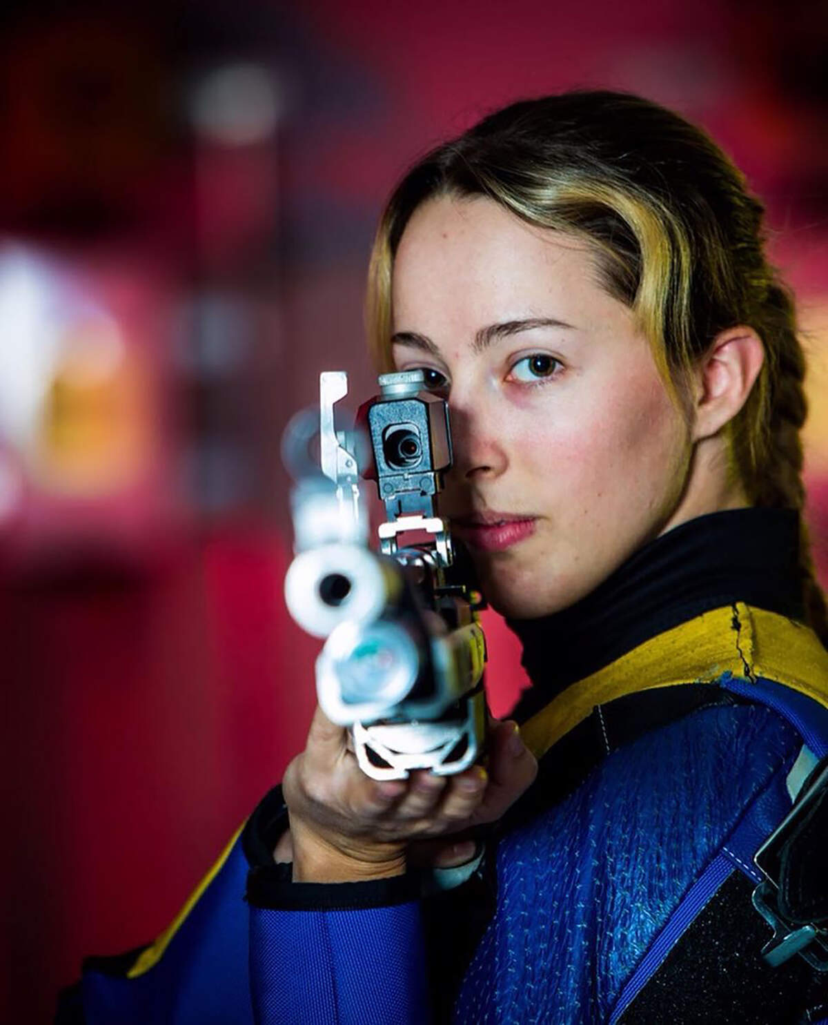 Sagen Maddalena of Groveland CA will compete in a rifle event at the Tokyo Olympics, which start July 23, 2021.