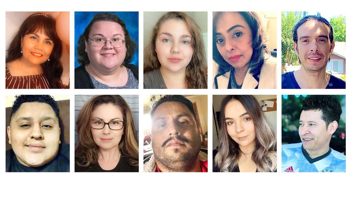 Top row left to right, Sandra Rodriguez, Virginia Barr, Angelique Lee, Aracele Villapudua and Eliud Enrique Vega Garcia. Bottom row left to right, Maria Luisa Avina, Nancy Contreras, Otoniel (Tony) Muñoz, Alondra Ibarra-Torres, and Abdul Darwe, the award winners at the Literacy Network of Stanislaus County.