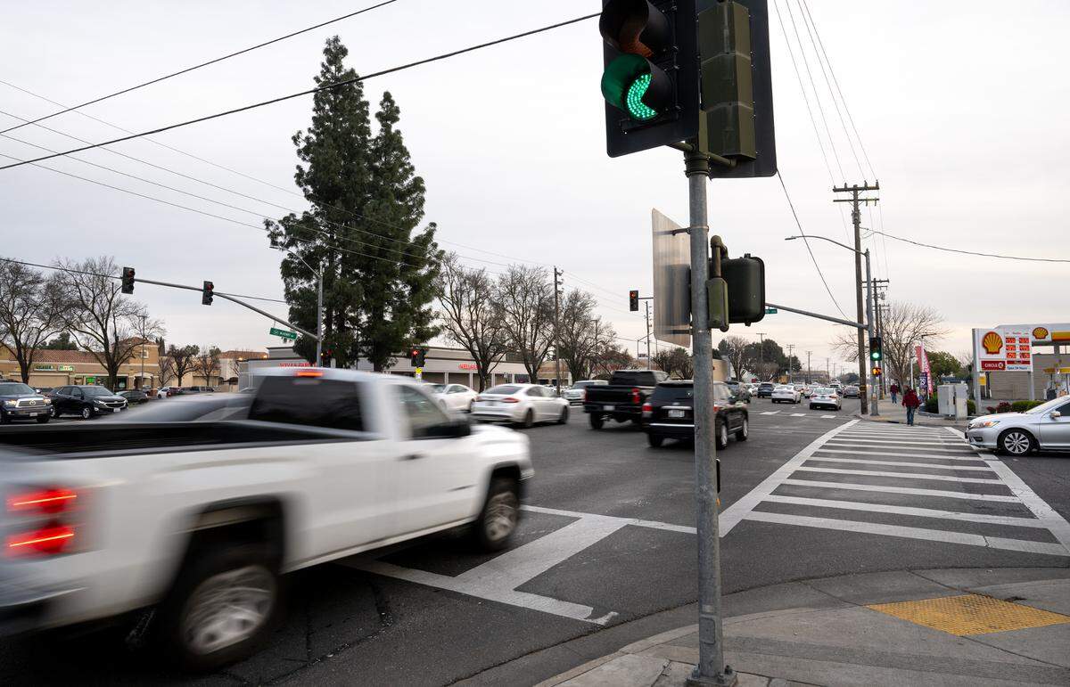 McHenry and Standiford avenues is one intersection proposed for red-light traffic cameras. The city council is considering reactivating the traffic cameras in Modesto. Photographed Friday, Jan. 24, 2025.