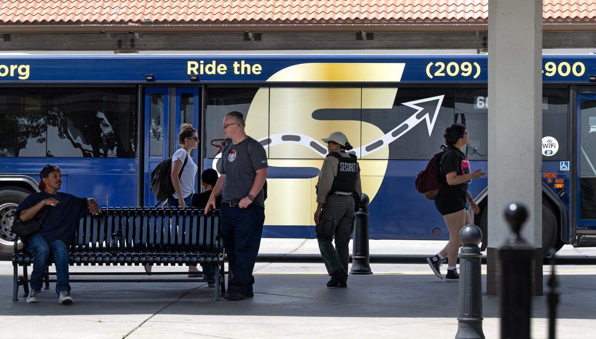 Modesto Transit Center in Modesto, Calif., Thursday, June 15, 2023.