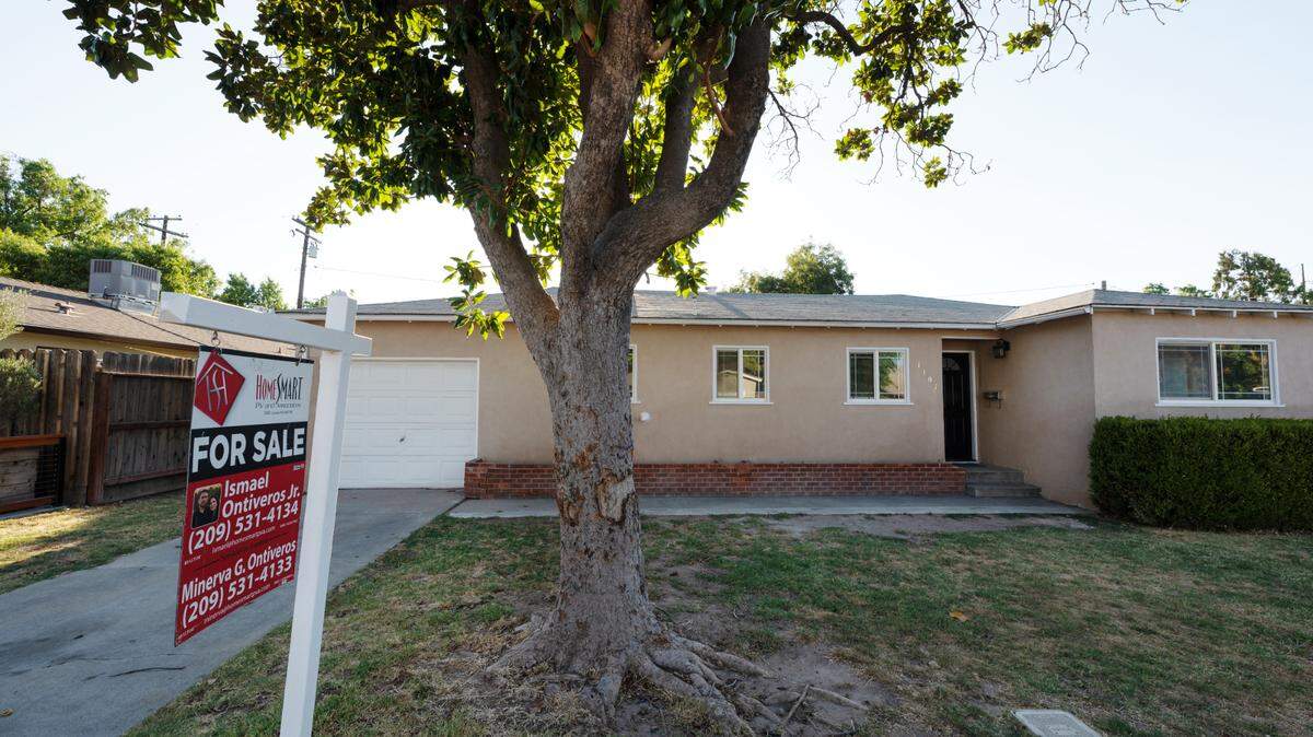 A home for sale on Bel Air Court in Modesto, Calif., Wednesday, Aug. 23, 2023.