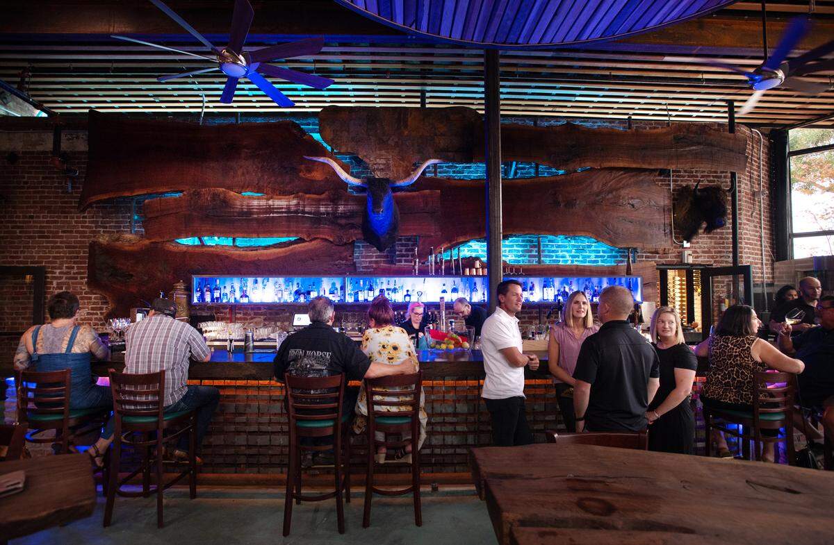 The Bar at Redwood Cafe in Oakdale, Calif., on Friday, Aug. 6, 2021.
