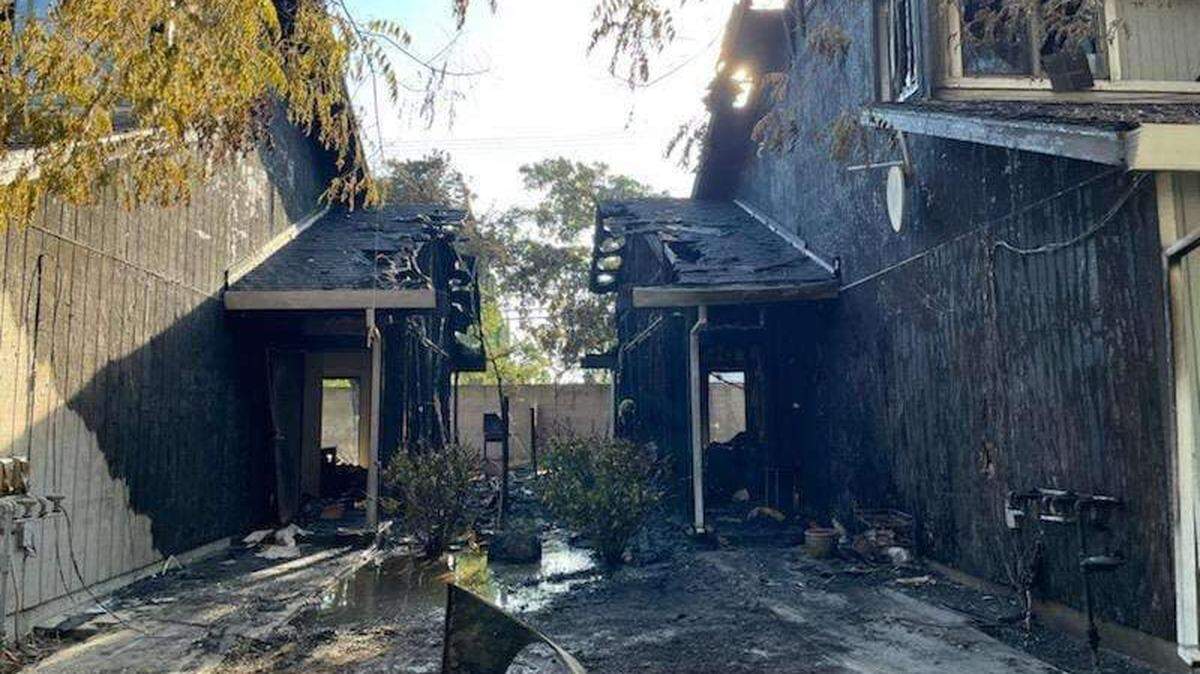 Damage caused by a duplex fire on the 1900 block of Glen Ridge Drive in Ceres, CA on Tuesday, June 18, 2024.
