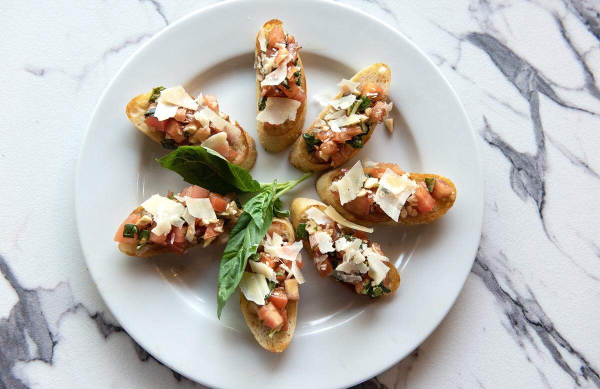 Bruchetta at The Secret Garden restaurant in Modesto, Calif., on Thursday, May 19, 2022.