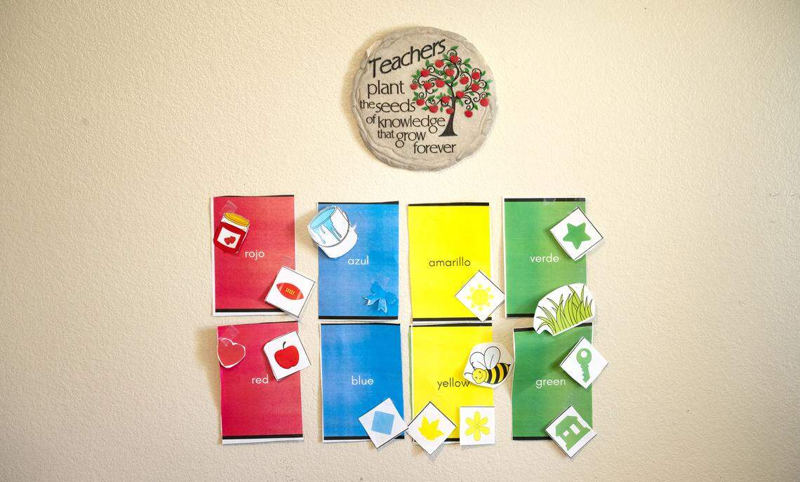 Childcare provider Adriana Segura operates a daycare in Patterson, Friday, April 24, 2026.