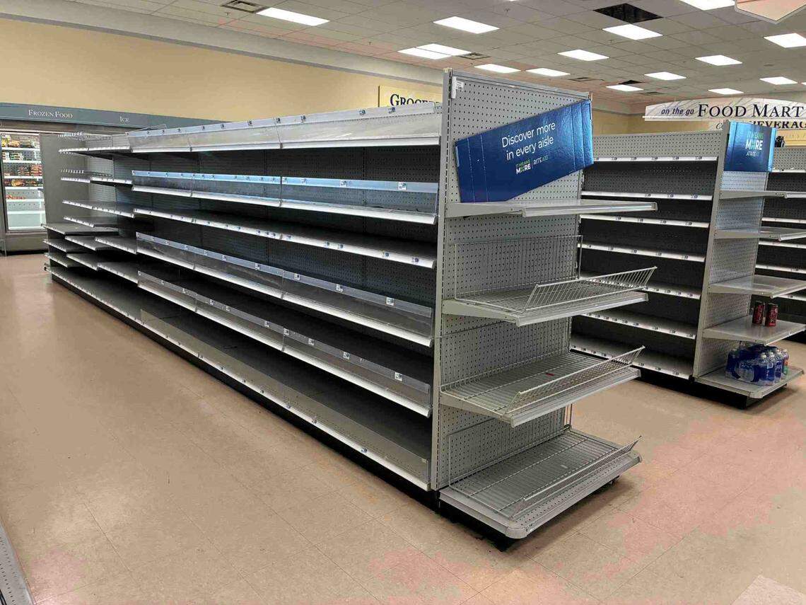 Though no official signage about the closure was visible, shelves inside the Ceres Rite Aid store appeared to be emptying.