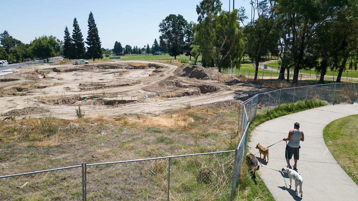 Preliminary construction has started on the Awesome Spot playground at Beyer Community Park in Modesto, Calif., Friday, August 4, 2023.