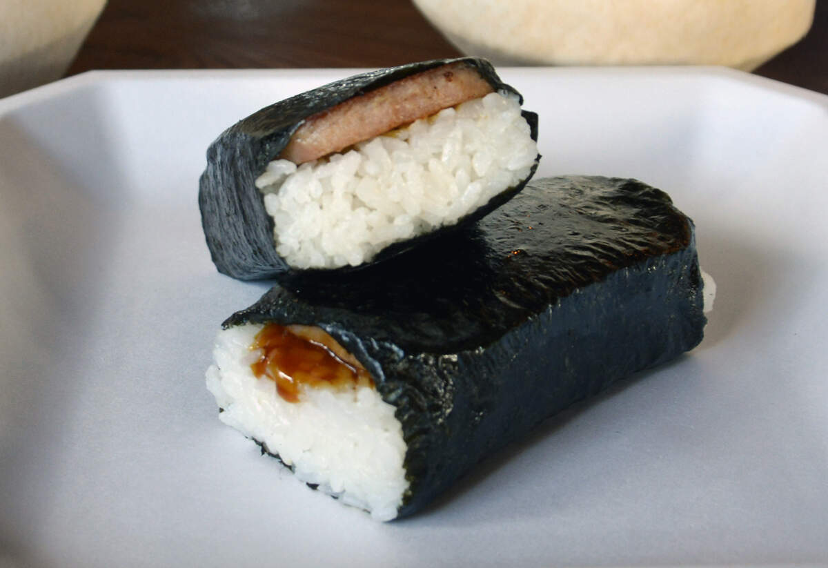 Spam Musubi is pictured Friday October 18, 2019 during the grand opening of the new Ono Hawaiian BBQ in Modesto, Calif.
