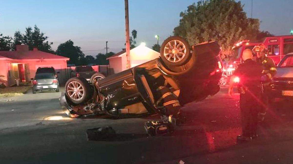 One person was injured but in stable condition after a crash at about 5:50am Wednesday morning August 22, 2018 on El Vista avenue near Miller avenue in Modesto, Calif.