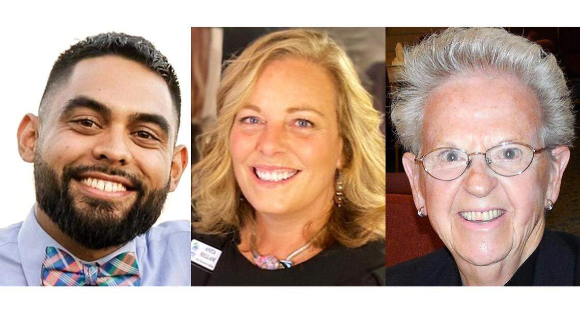 The Modesto Bee’s Community Advisory Board, from left, Nico Solorio, Anita Hellam and Bunny Stevens.