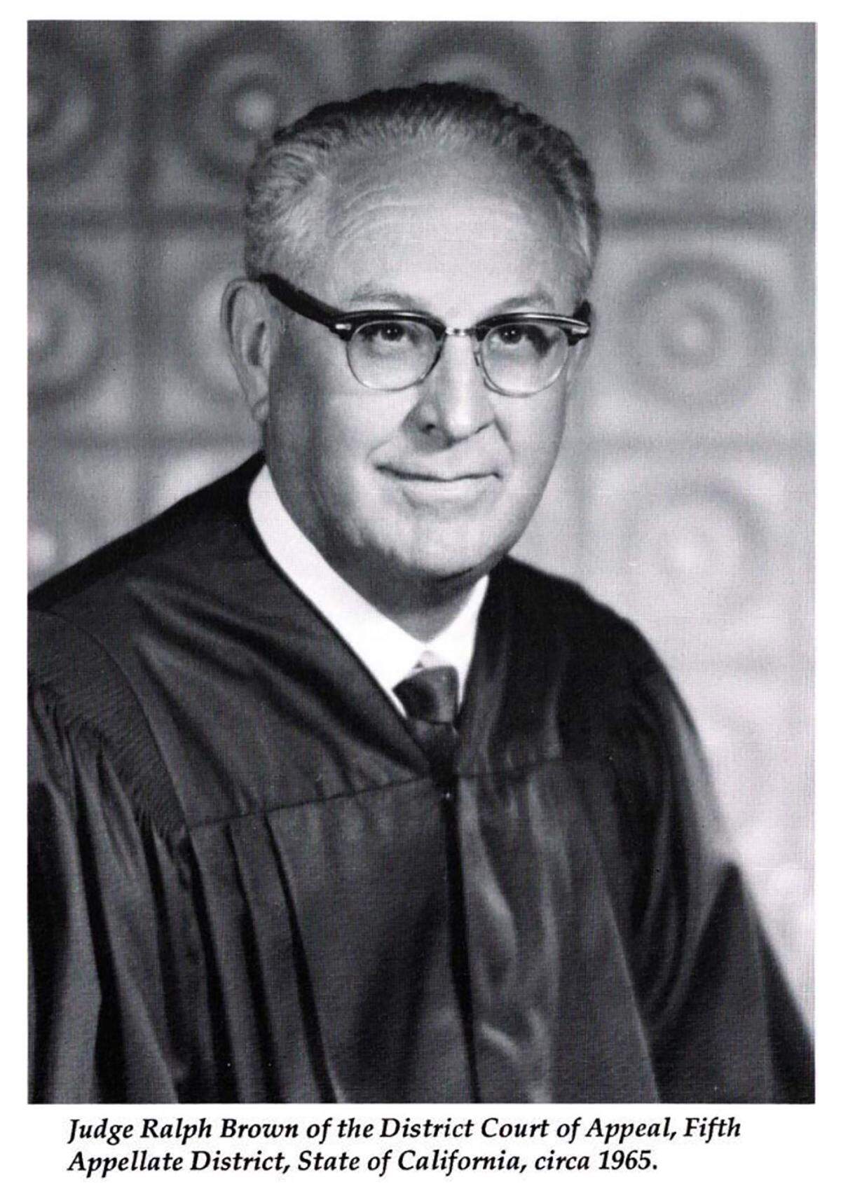 Brown as a judge in 1965.