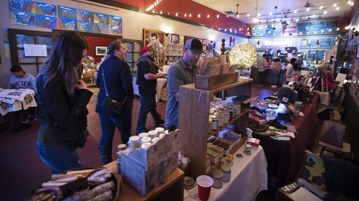 People look at items during the 2017 Mod Shop in Modesto.