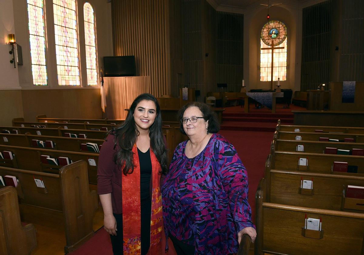 Pastor Ani Missirian-Wilson (left) and Liz Oakes, minister of pastoral care are pictured at First United Methodist Church on 16th street in downtown Modesto, Calif. on Thursday March 21, 2019.