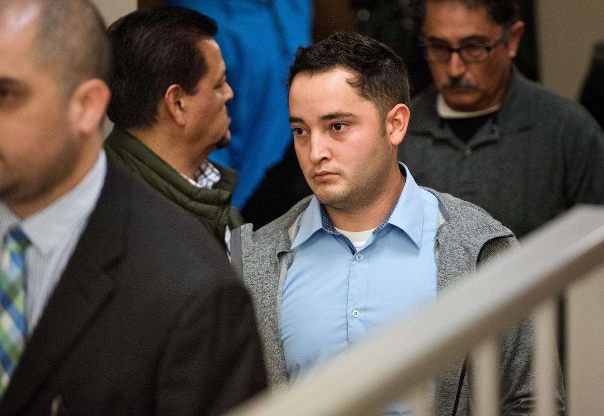 FILE PHOTO — Kevin Hernandez Solis leaves his first court appearance at the Stanislaus Superior Court in Modesto, Calif., Wednesday, Jan. 16, 2019.