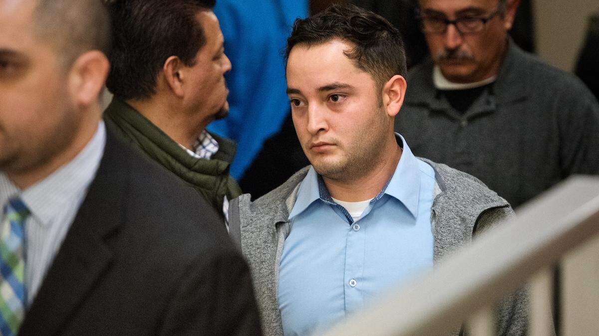 Kevin Hernandez Solis leaves his first court appearance at the Stanislaus Superior Court in Modesto, Calif., Wednesday, Jan. 16, 2019. Solis was arrested last month on suspicion of driving under the influence in a crash that killed a 14-year-old girl in Turlock