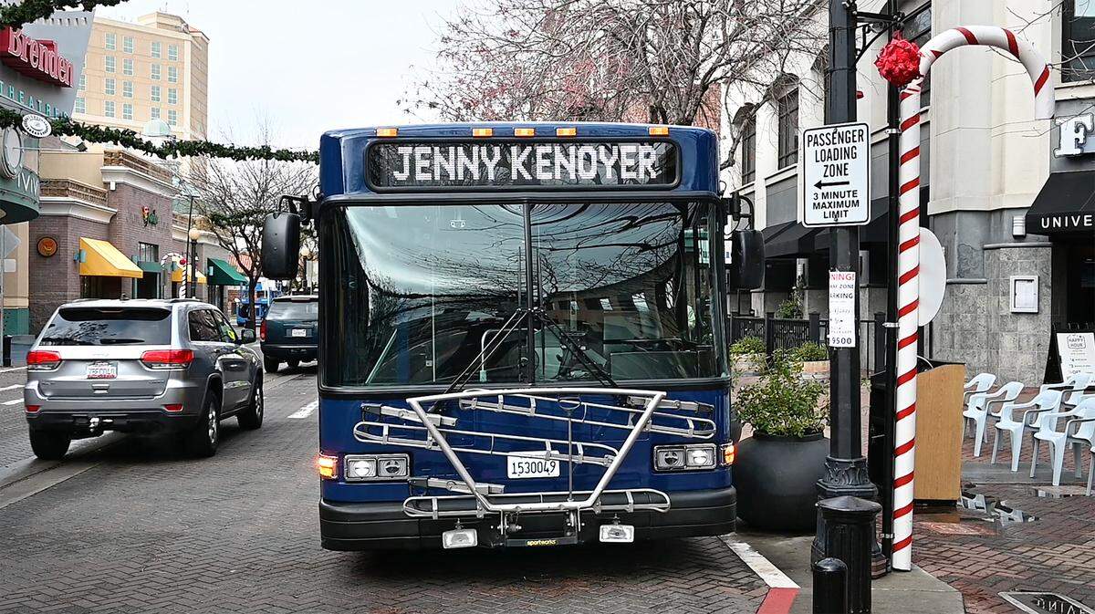 The newly branded Stanislaus Regional Transit Authority bus was officially unveiled in Modesto, Calif., on Thursday, Dec. 16, 2021. The Modesto Area Express, better known as MAX, and Stanislaus Regional Transit, or START have merged into one provider, Stanislaus Regional Transit Authority.