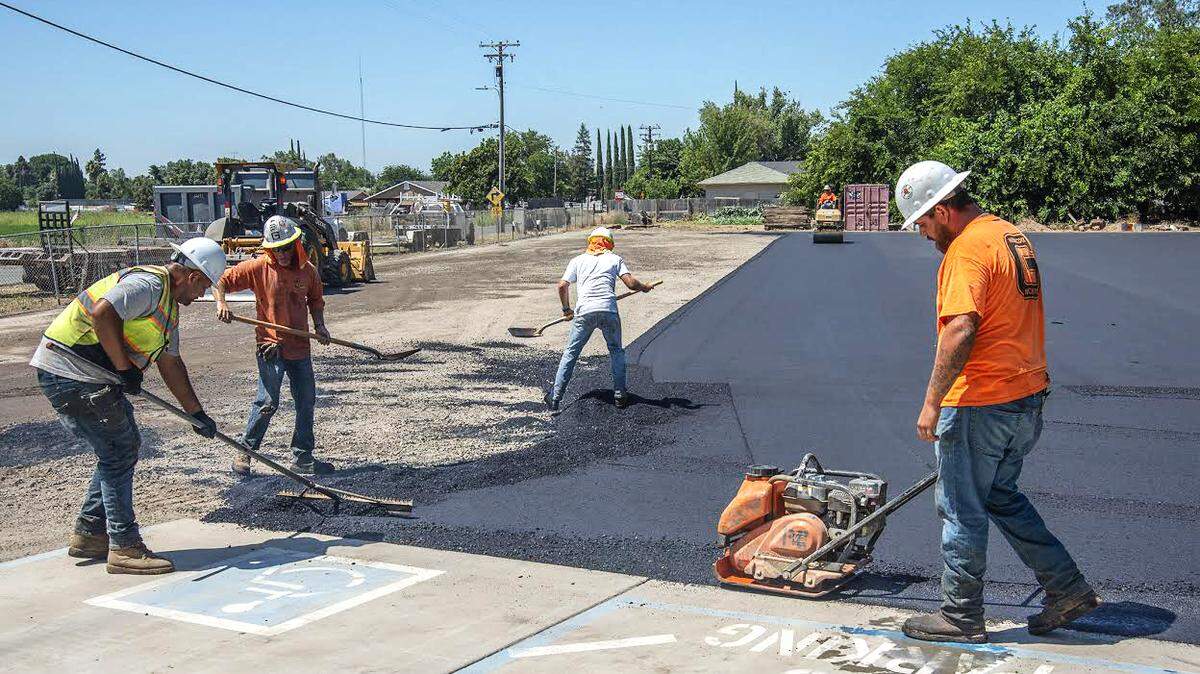 The Veterans of Foreign Wars hall in Modesto, California, got a newly paved parking lot thanks to G. Hedgecock Inc. and other donors in July 2019.
