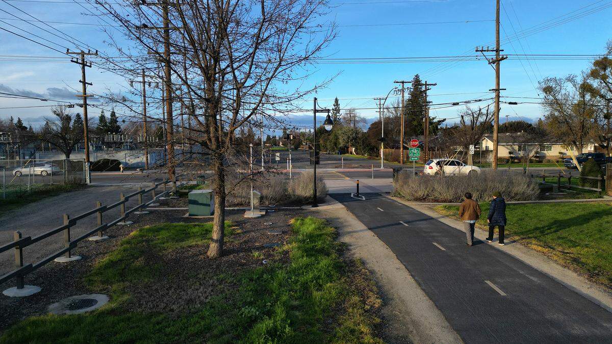 Virginia Corridor Trail at Woodrow Avenue in Modesto, Calif., Tuesday, Jan. 23, 2024.