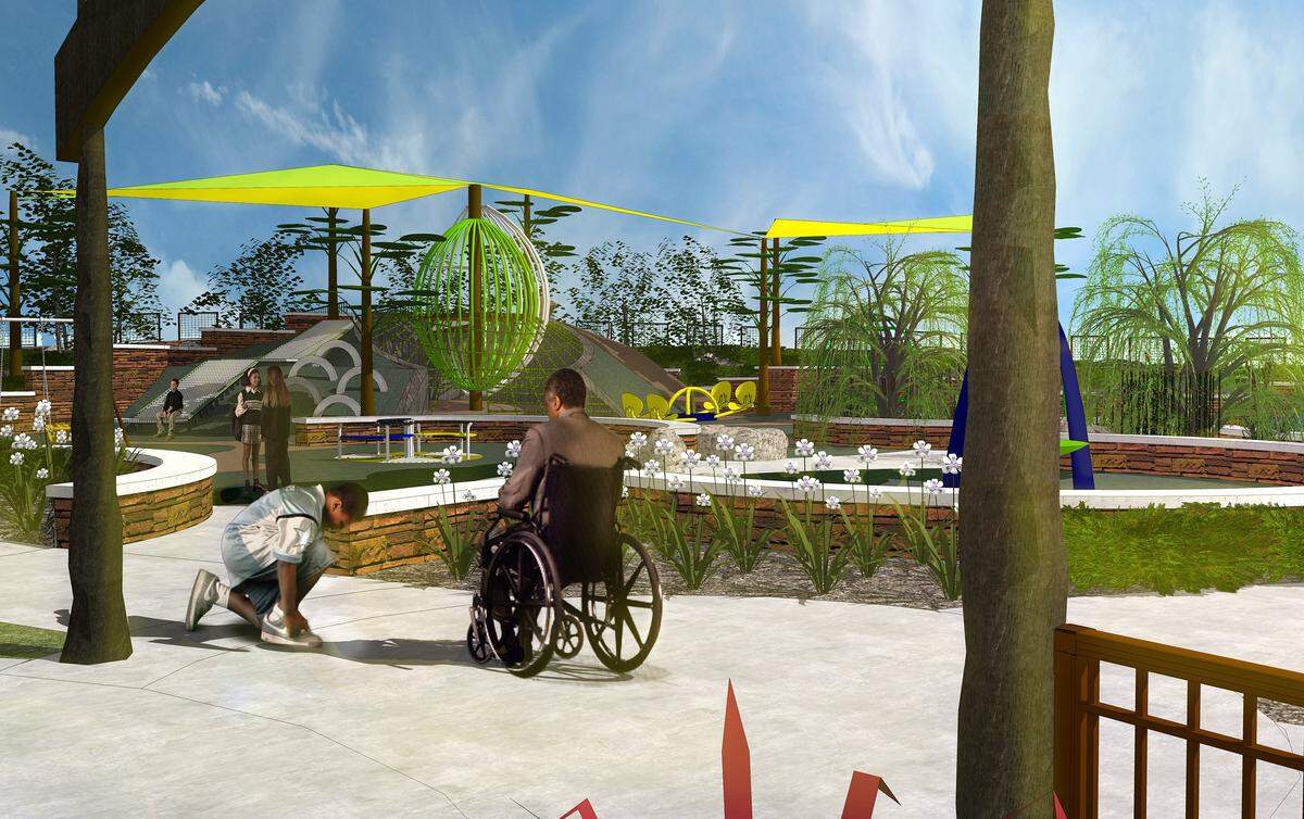 Conceptual illustration for The Awesome Spot inclusive playground to be constructed at Beyer Community Park in north Modesto.
