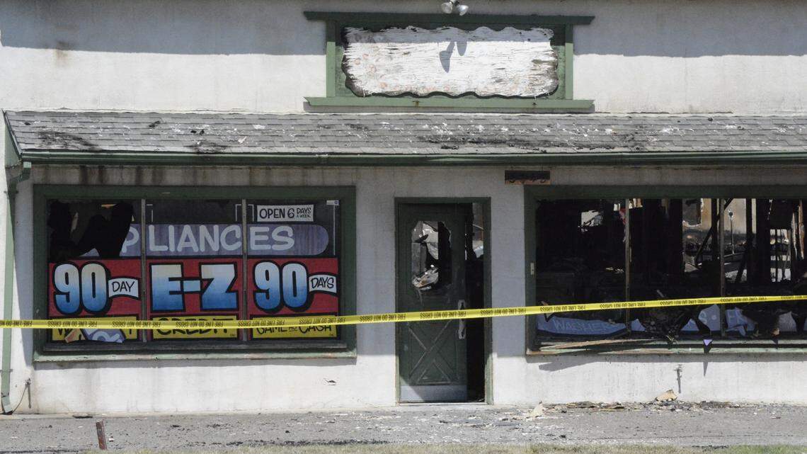 A fire destroyed A&R Appliance Repair in Denair, California on Wednesday, May 26, 2021.