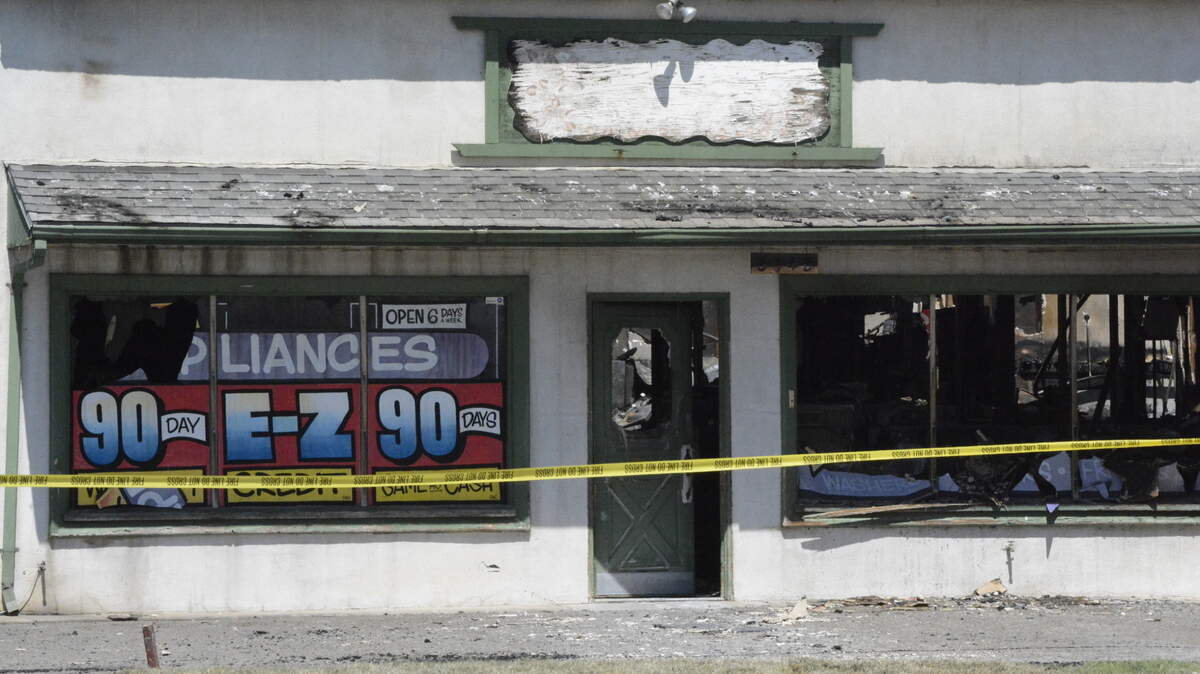 A fire destroyed A&R Appliance Repair in Denair, California on Wednesday, May 26, 2021.
