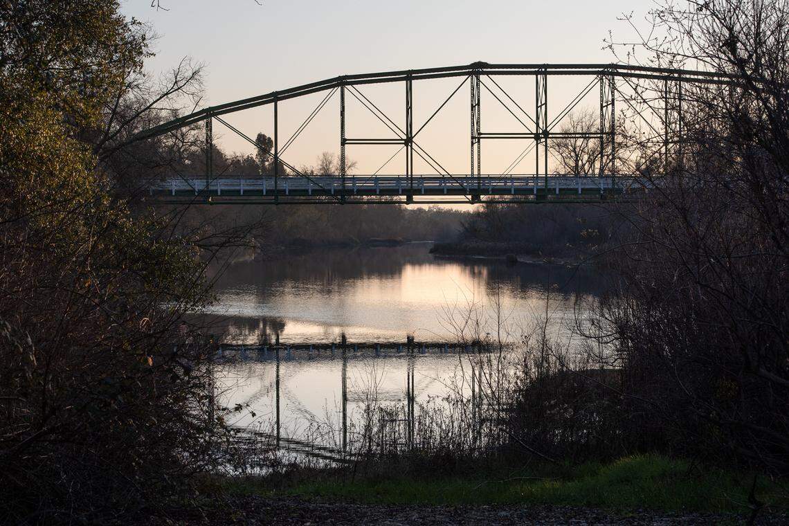 Tuolumne river at the Basso Bridge fishing access in Tuolumne County Calif., on Wednesday, Jan. 26, 2022.